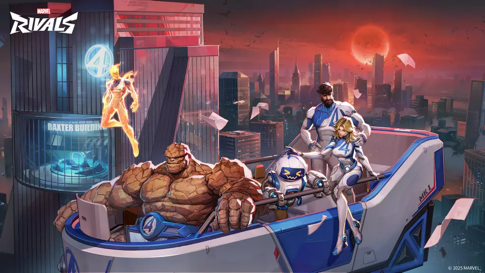 Main image of Fantastic 4 traveling through New York City.