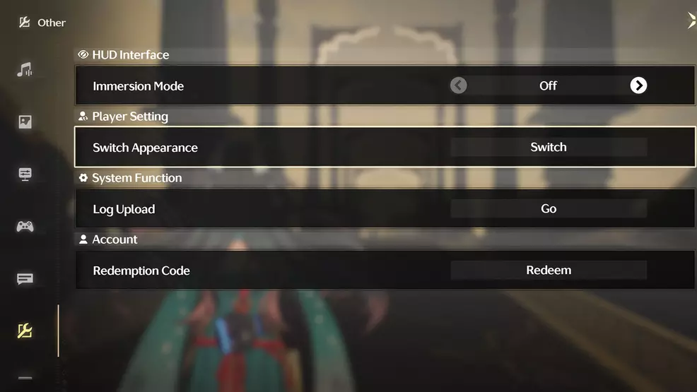The menu that lets you switch genders in Wuthering Waves