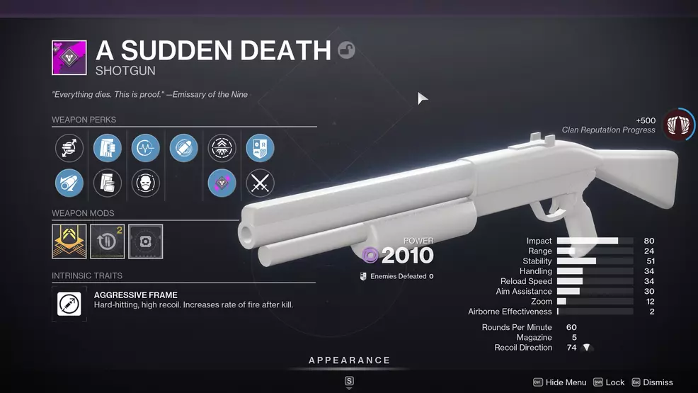 A textureless gun in Destiny 2