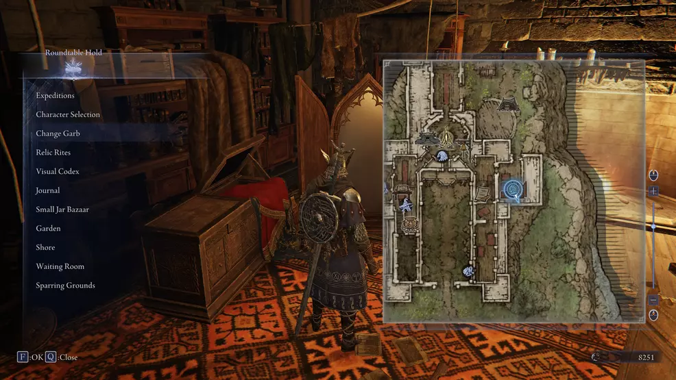 Go to the dressing room in the eastern wing of the roundateable hold