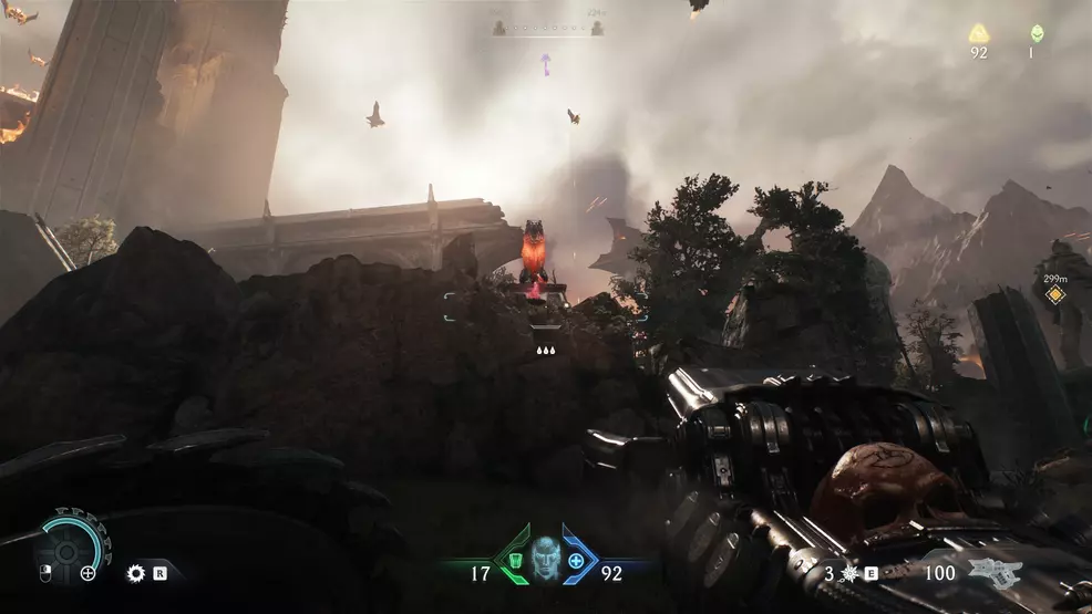 A wolf statue on a hill