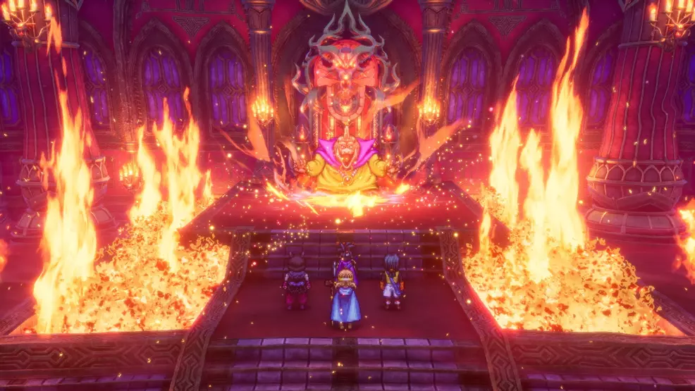 Burning Castle in Dragon Quest 3 HD -2D remake