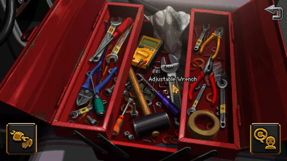 A tool box in Kathy Rain 2