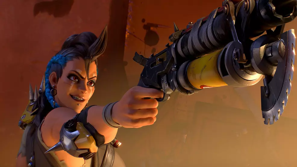 Jankar Queen of Overwatch 2 pointed to his gun on off-screen target