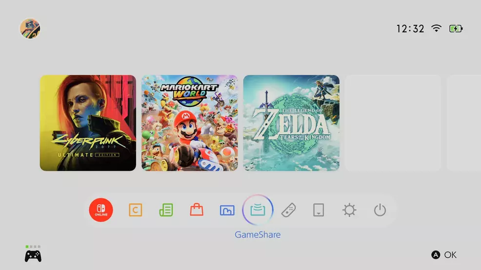 Game share button on nintendo switch