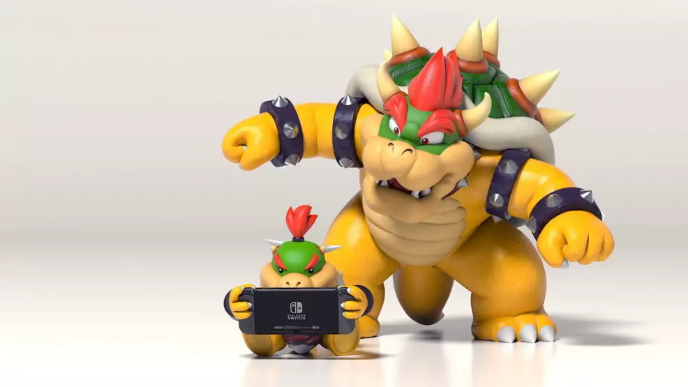 Bosser Junior Boss Jr. is playing a nintendo switch with Bossar.