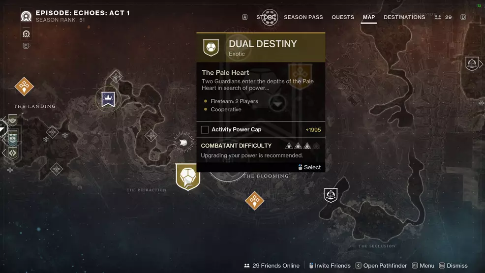 Dual Destiny mission launch information on the Pale Heart