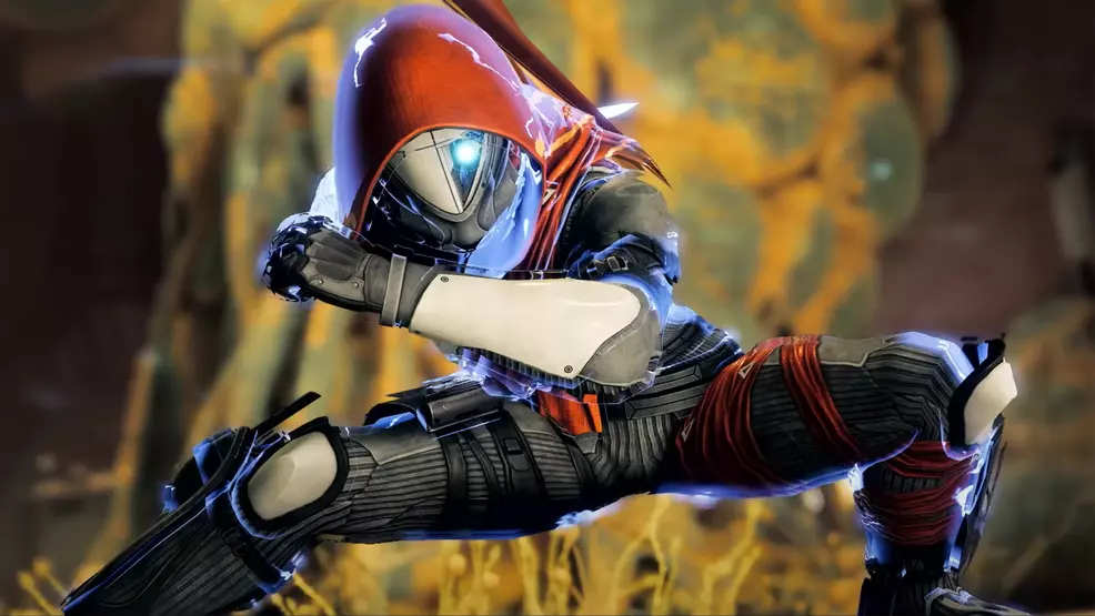 A Hunter in a crouching stance in Destiny 2: The Edge of Fate