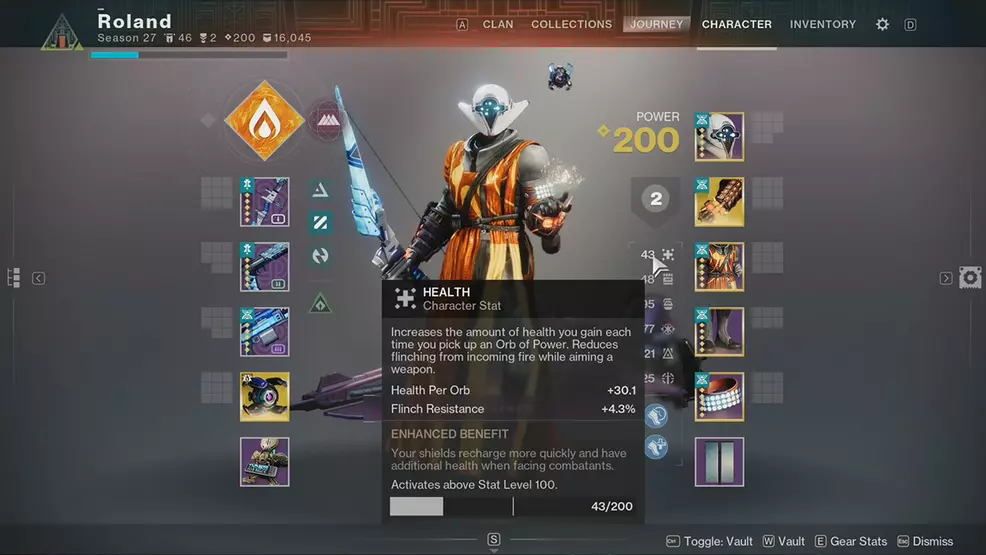 A Warlock showcasing the new armor stats in Destiny 2: The Edge of Fate