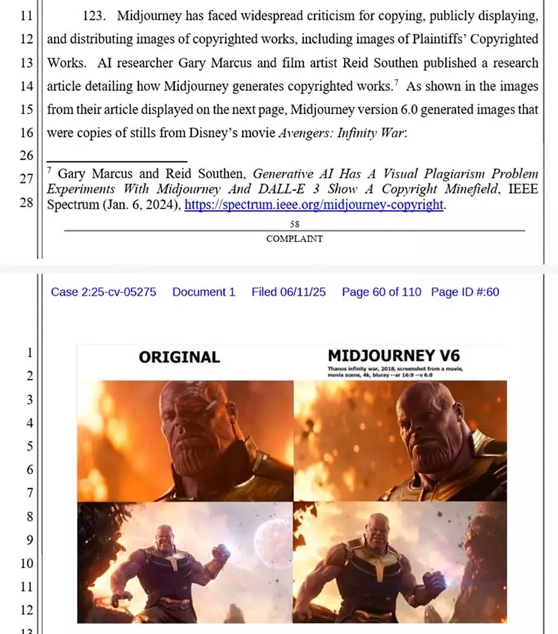 Disney and Universal Case against Midzorney, its IP vs. is one of the several comparisons of the image generated by the mid -jorney.
