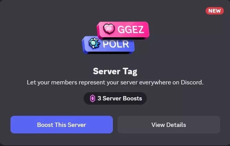 Server tag panel in discord