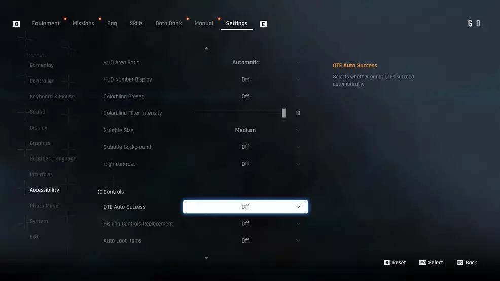 Exhibition menu in stellar blade