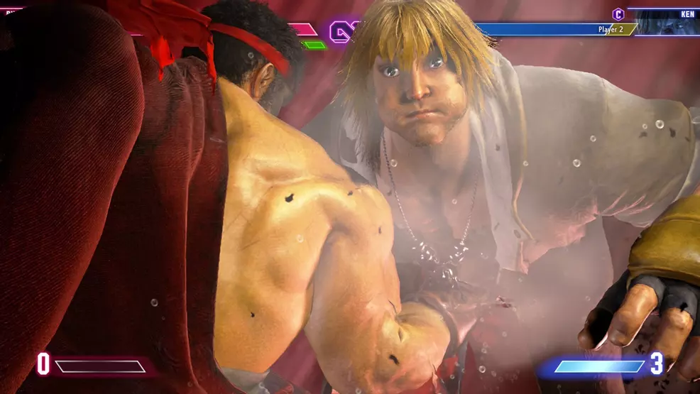 Royu Street Fighter 6 is punching the cane in the stomach.