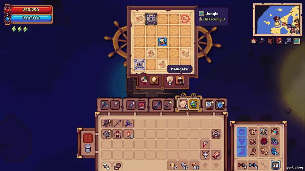 Ship map is showing screen navigate button