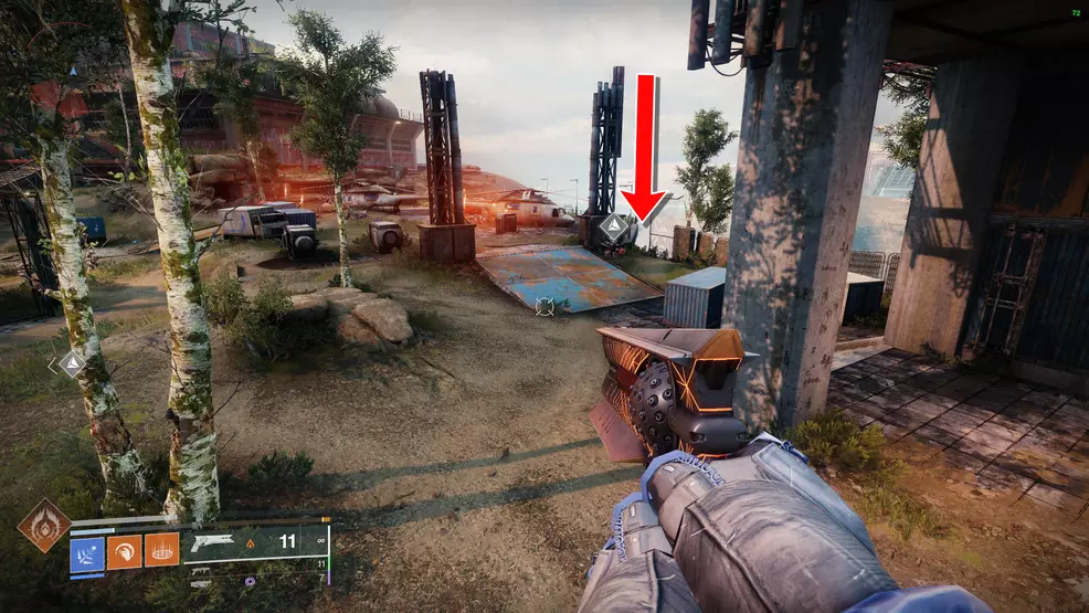 An arrow indicates where the sky is situated in the sky