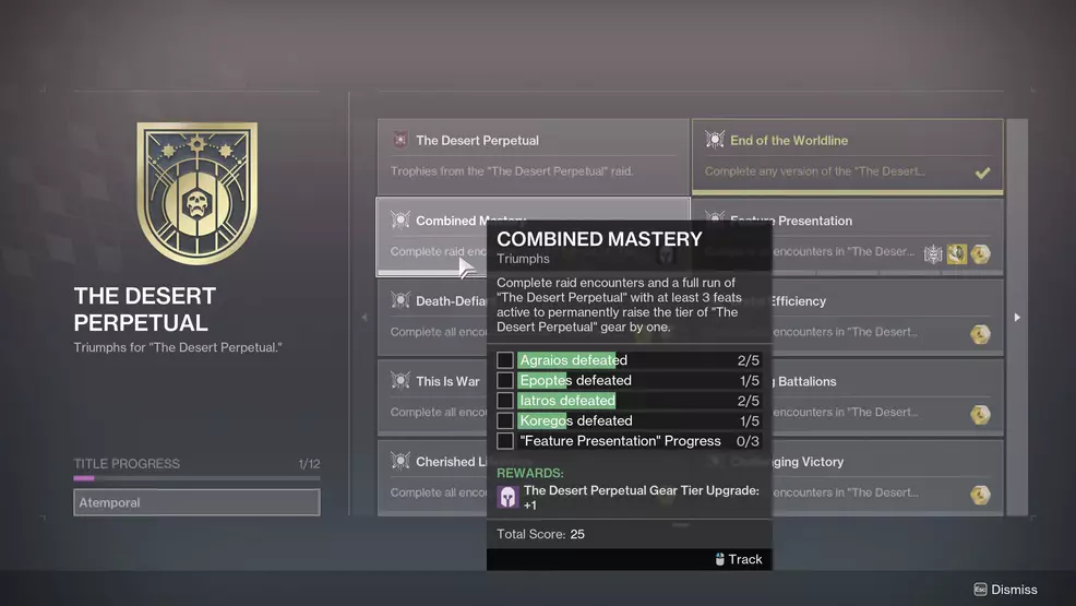 The Combined Mastery Raid Triumph in Destiny 2: The Edge of Fate