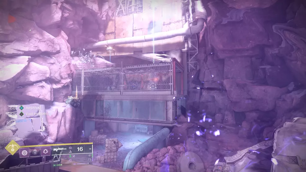 A cage holding a Vex device found while hunting for a catalyst fragment for the Graviton Spike Exotic Hand Cannon in Destiny 2: The Edge of Fate
