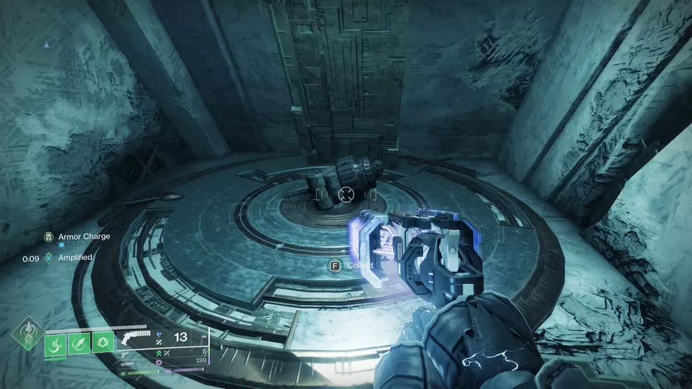 A bud coming out of a wall in the Singularity on Kepler while hunting the Graviton Spike Exotic Hand Cannon in Destiny 2: The Edge of Fate