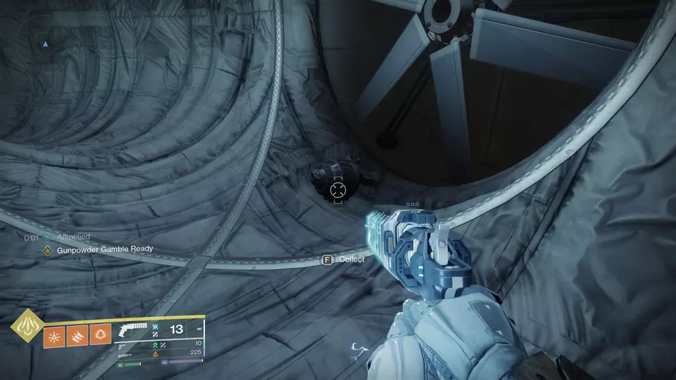 Collecting the first Rapid Hit Exotic catalyst fragment for the Graviton Spike Exotic Hand Cannon in Destiny 2: The Edge of Fate