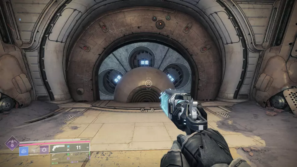 A set of three fuses behind a slow-moving fan while hunting the Graviton Spike Exotic Hand Cannon in Destiny 2: The Edge of Fate