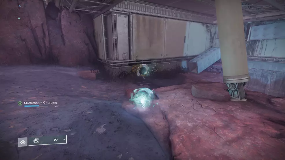 A Matterspark tunnel on the outside fo the Caldera settlement in Destiny 2: The Edge of Fate