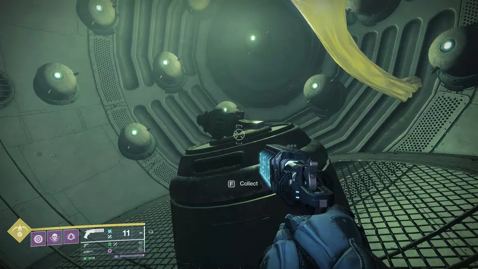 The final Temporal Alignment fragment in a greenlit room for the Graviton Spike Exotic Hand Cannon in Destiny 2: The Edge of Fate