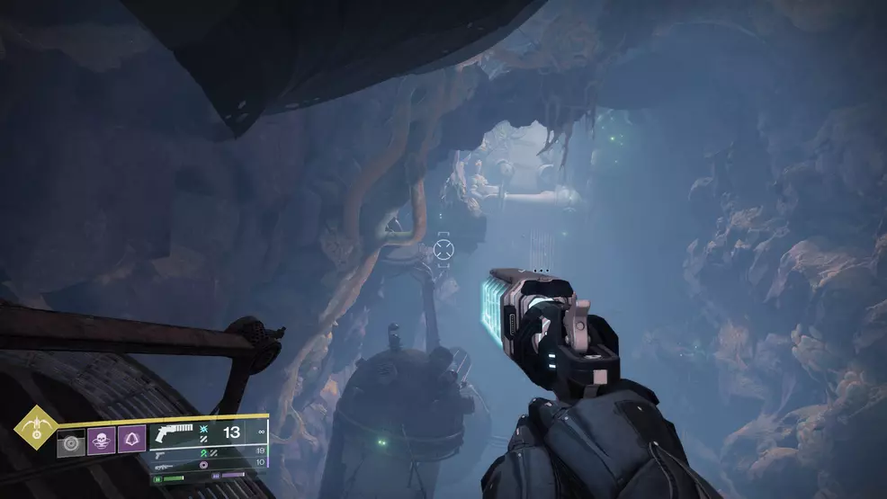 The platforming path across a chasm for a catalyst fragment for the Graviton Spike Exotic Hand Cannon in Destiny 2: The Edge of Fate