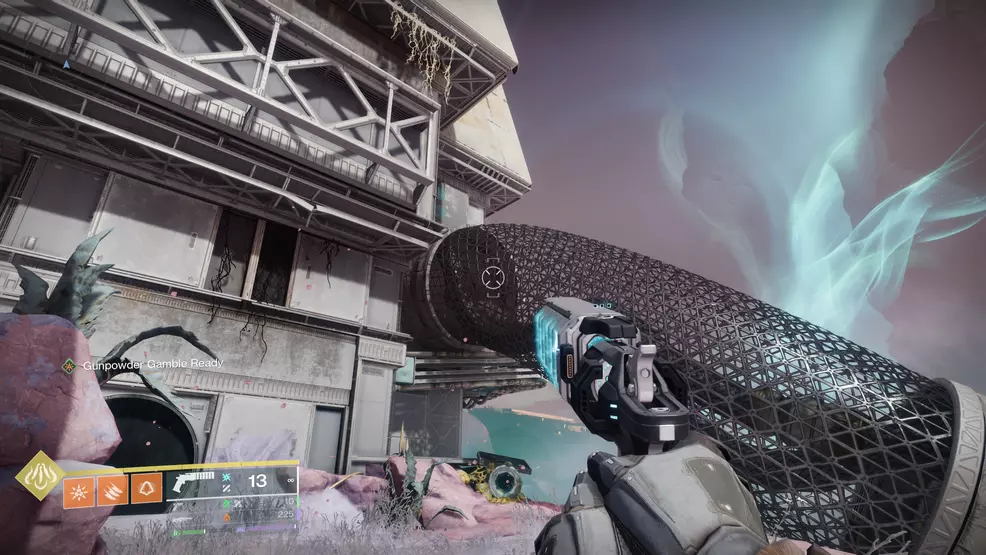 A large carbon-fiber tube leading to another disruptor for a catalyst fragment for the Graviton Spike Exotic Hand Cannon in Destiny 2: The Edge of Fate