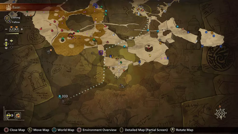 A map image showing the upper stratum corpse in the monster Hunter Wilds