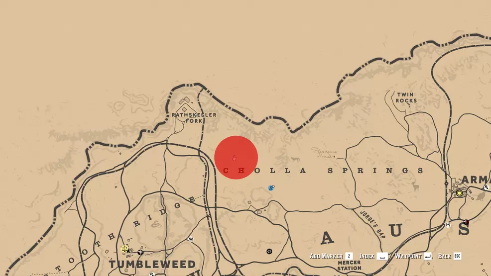 Cougar Spon Spon Location in Chola Springs in Red Dead Online