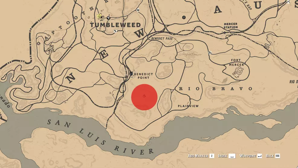 Cougar Spon spot in Western Rio Bravo in Red Dead Online