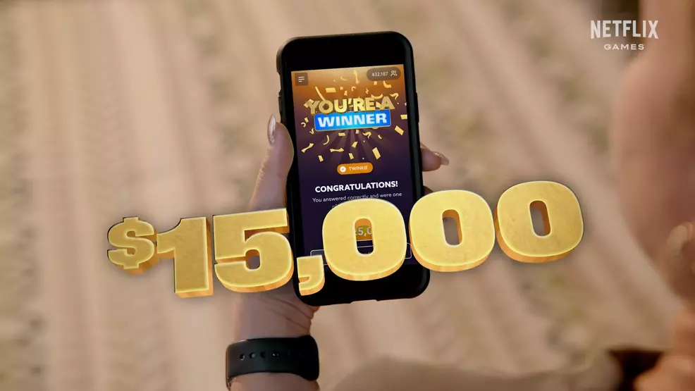 The winner screen for Best Guess Live