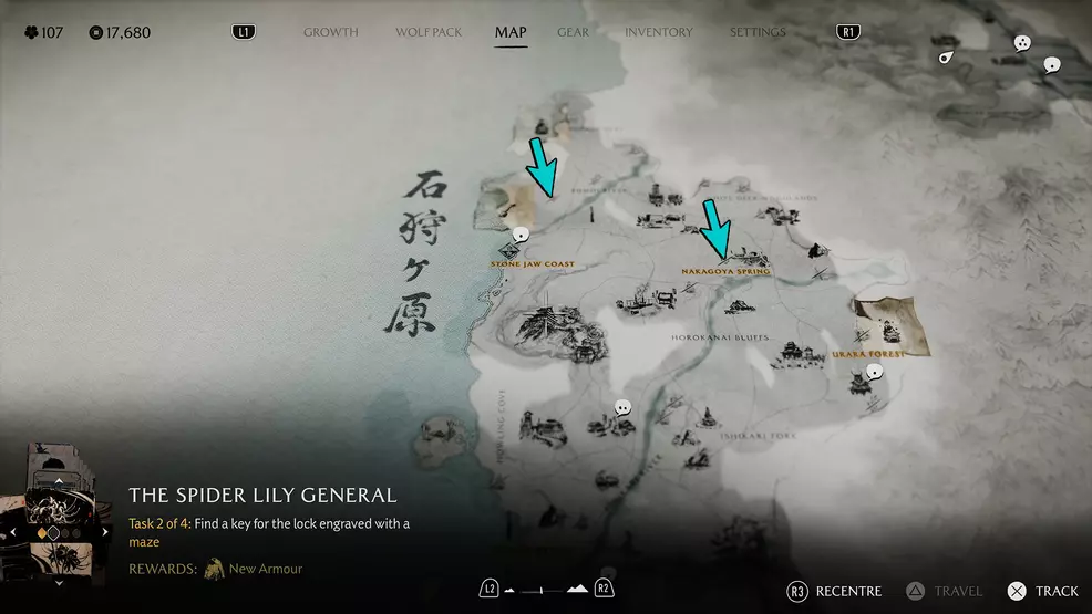 Wolf Den locations in the Ishikari Plains