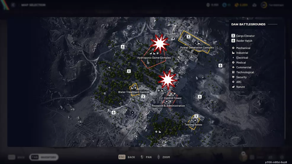 The map locations of Bombardiers on Dam Battlegrounds in ARC Raiders.