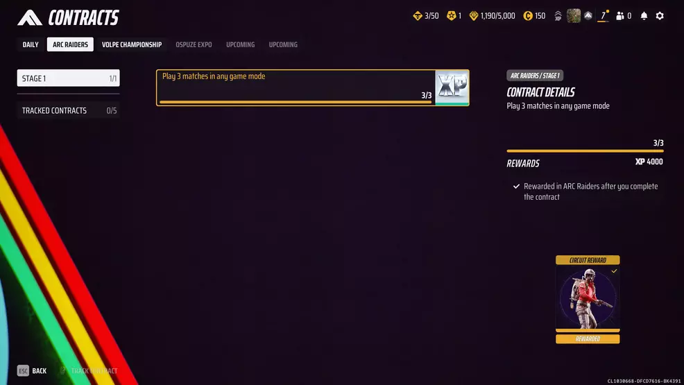 The ARC Raiders Skin contract in The Finals.