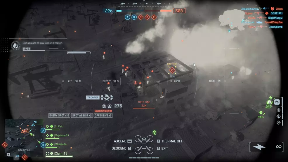 Spotting tons of enemies on the C Flag of Blackwell Fields in Battlefield 6.