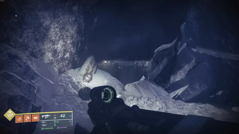 A small platform early in the Fire and Ice Exotic mission in Destiny 2: Renegades.