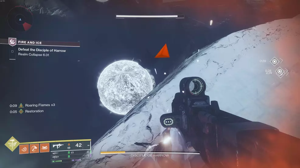The second encounter Light energy ball while going for the Upper Hand Catalyst in Praxic Blade Exotic Catalyst in Destiny 2.