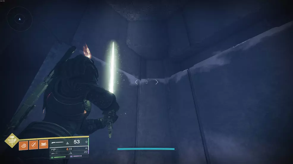 A jump up leading away from the second Oddity for the Echoing Blade Praxic Blade Exotic Catalyst in Fire and Ice in Destiny 2.