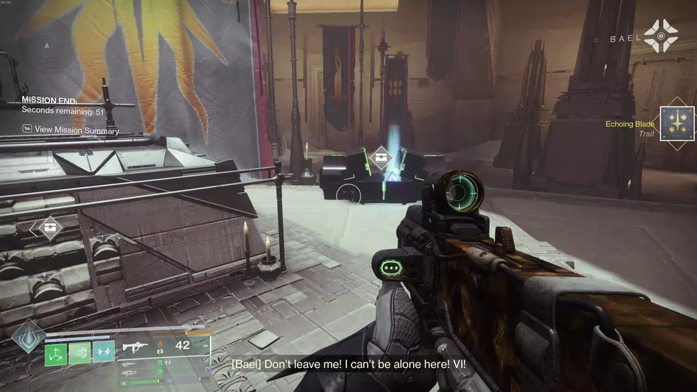 Getting the Echoing Blade Praxic Blade Exotic Catalyst in Destiny 2: Renegades.