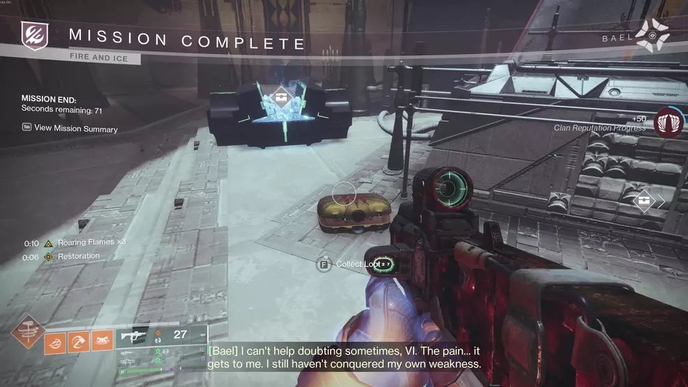 The chest holding the Upper Hand Praxic Blade Exotic Catalyst in Destiny 2: Renegades.