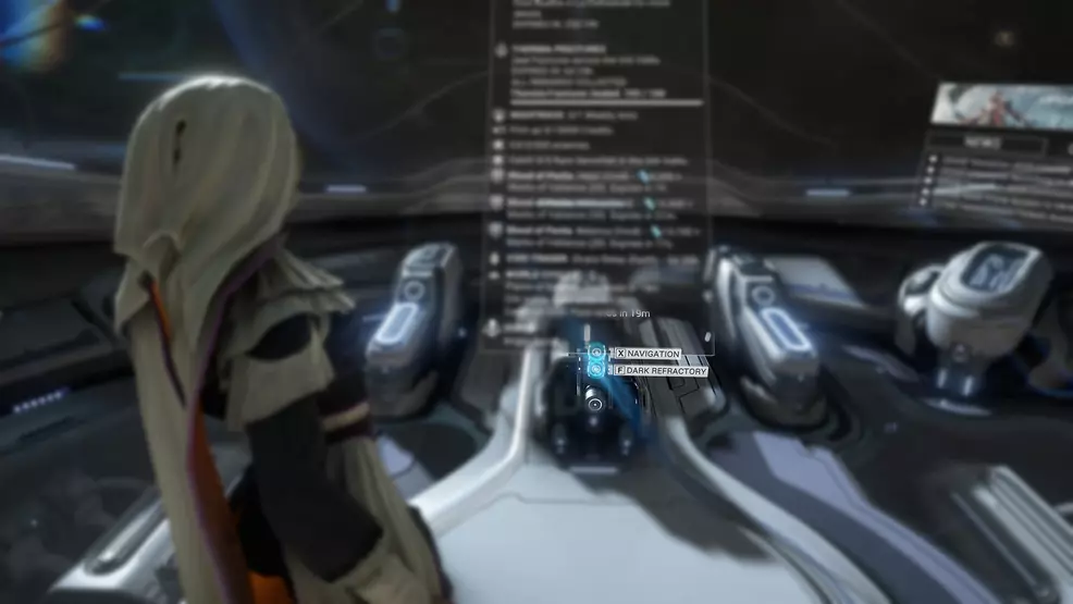 The Navigation console in Warframe