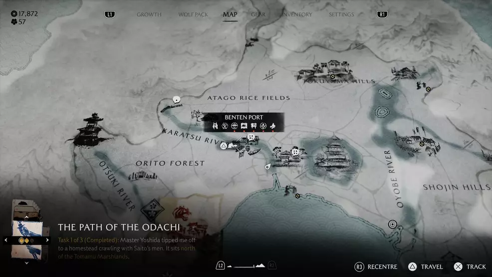 Ginji's location in Oshima Coast