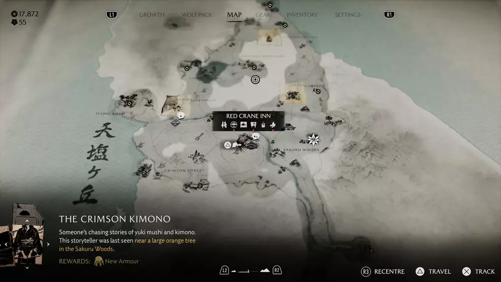 Ginji's location in Teshio Ridge