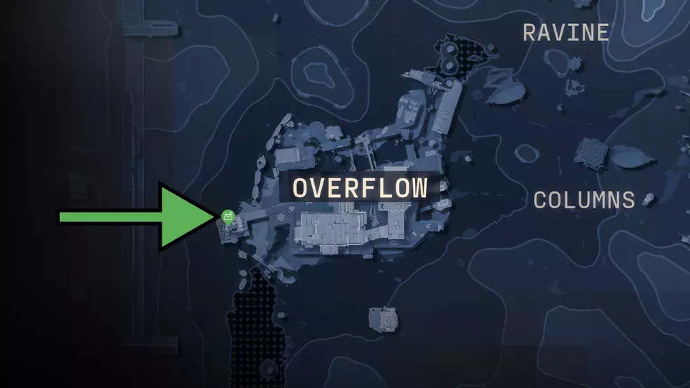 The map location of the Overflow DCON on Perimeter in Marathon.