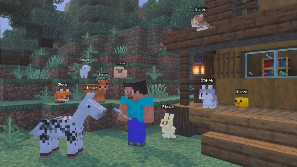 Name tags on baby mobs in Minecraft: Tiny Takeover