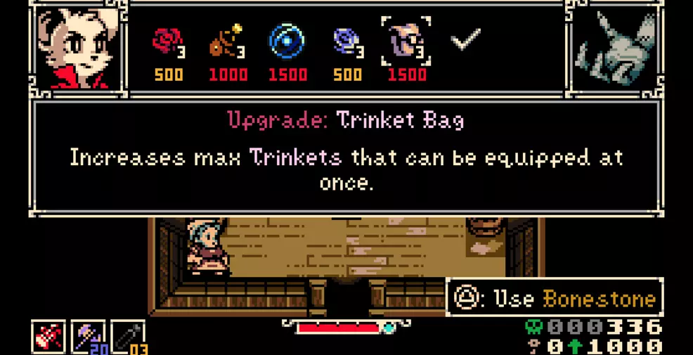 Equip more Trinkets in Mina the Hollower