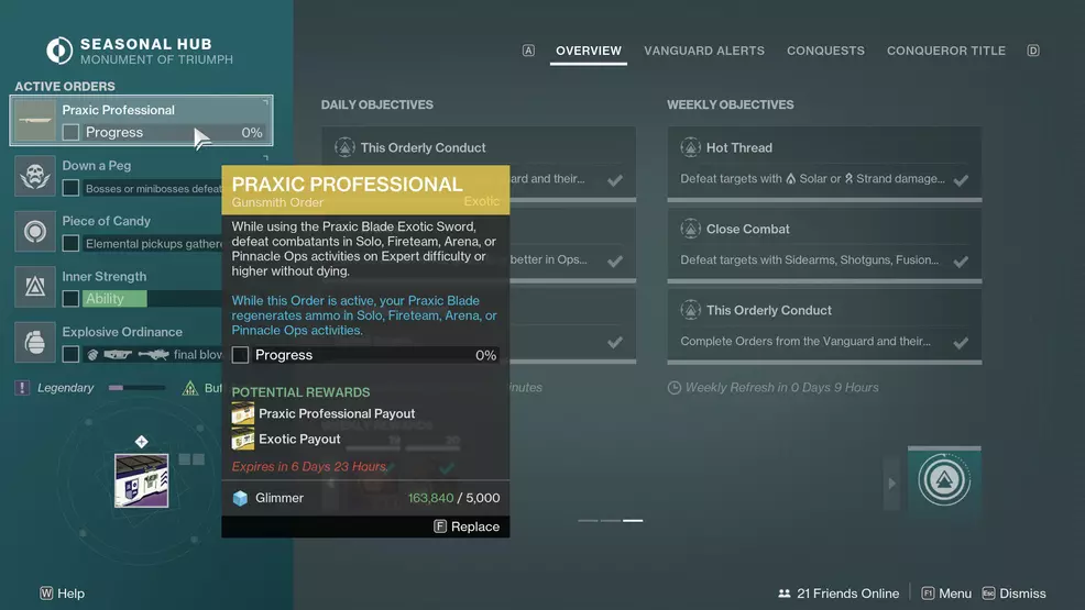 An Exotic Order in Destiny 2.