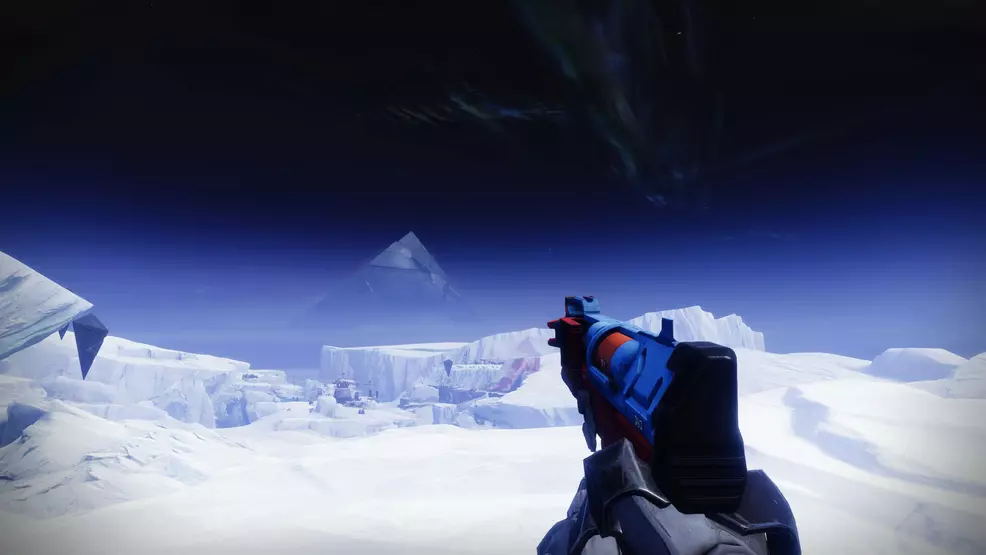 A Guardian holding a High Albedo on Europa in Destiny 2.