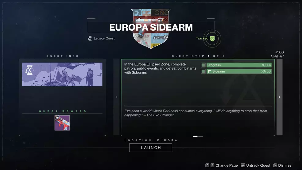 A High Albedo weapon quest in Destiny 2.